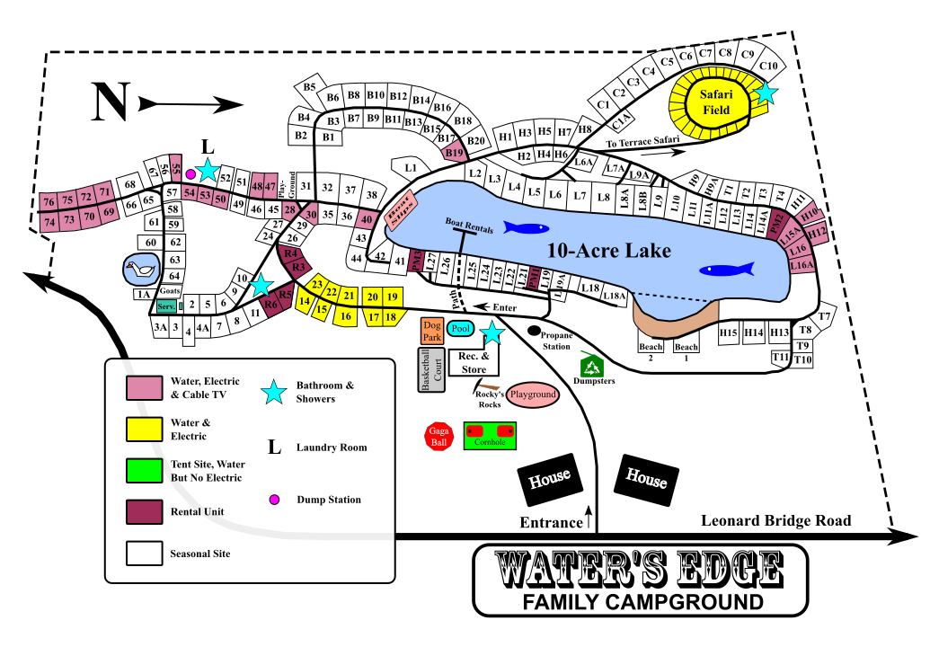 Water's Edge Site Map